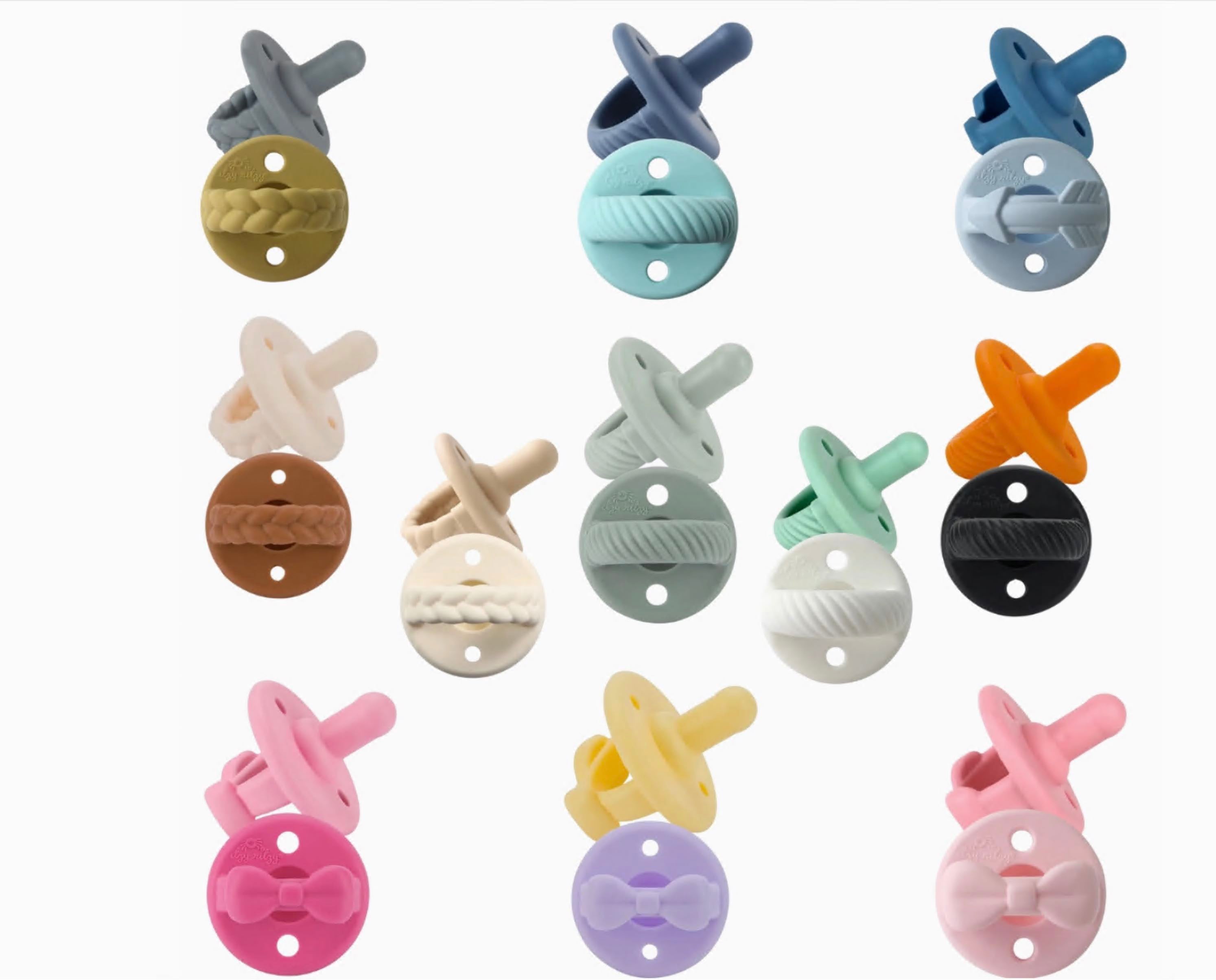 Itzy Ritzy Sweetie Soother Pacifier Set  - Navy & Robin's Egg Cables - 0+ Months