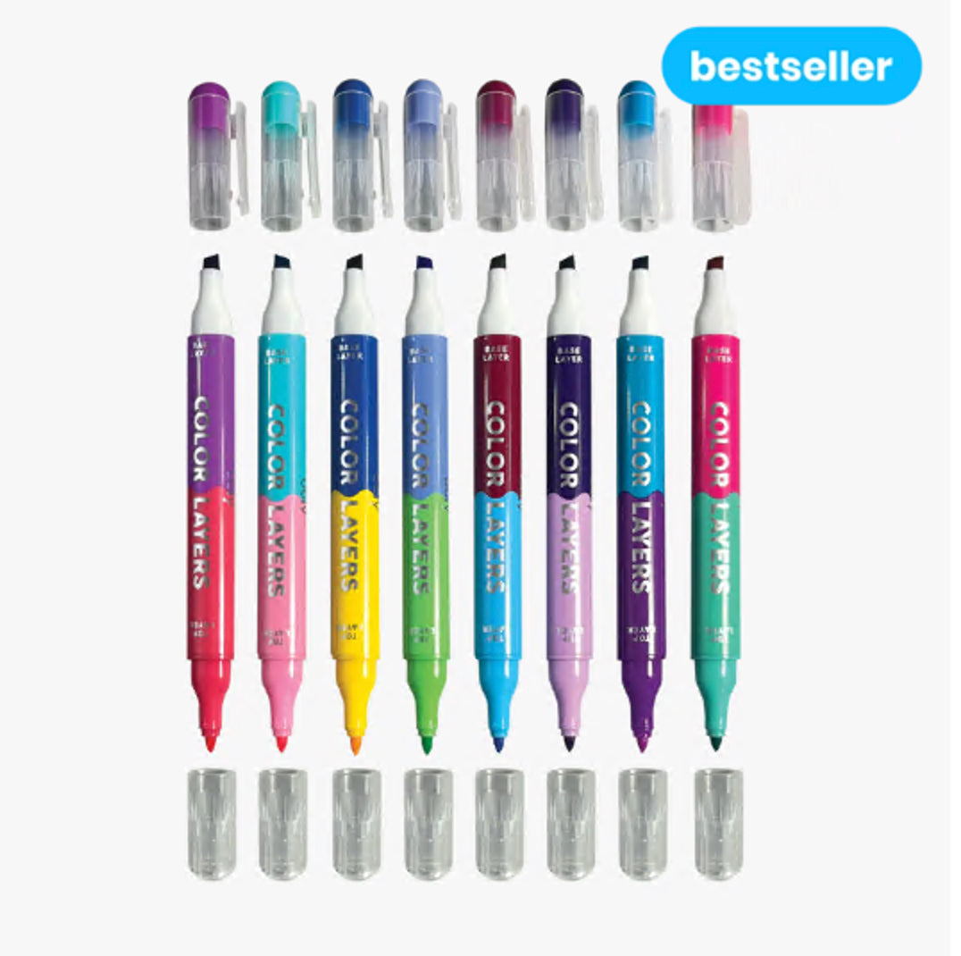 Ooly Color Layers Overlaying Double Ended Markers