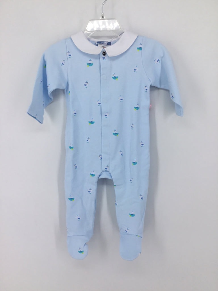 jacadi Child Size 6 Months Blue Print Outfit - boys