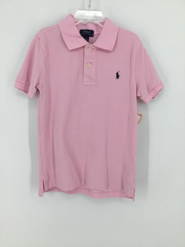 Ralph Lauren Child Size 7 Pink Solid Shirt - boys