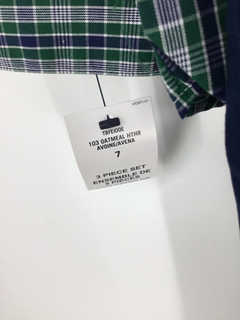 Tommy Hilfiger Child Size 7 Green Plaid Outfit - boys