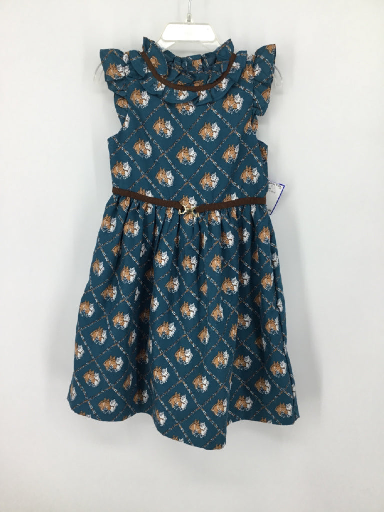 Janie and Jack Child Size 4 Teal Dress - girls