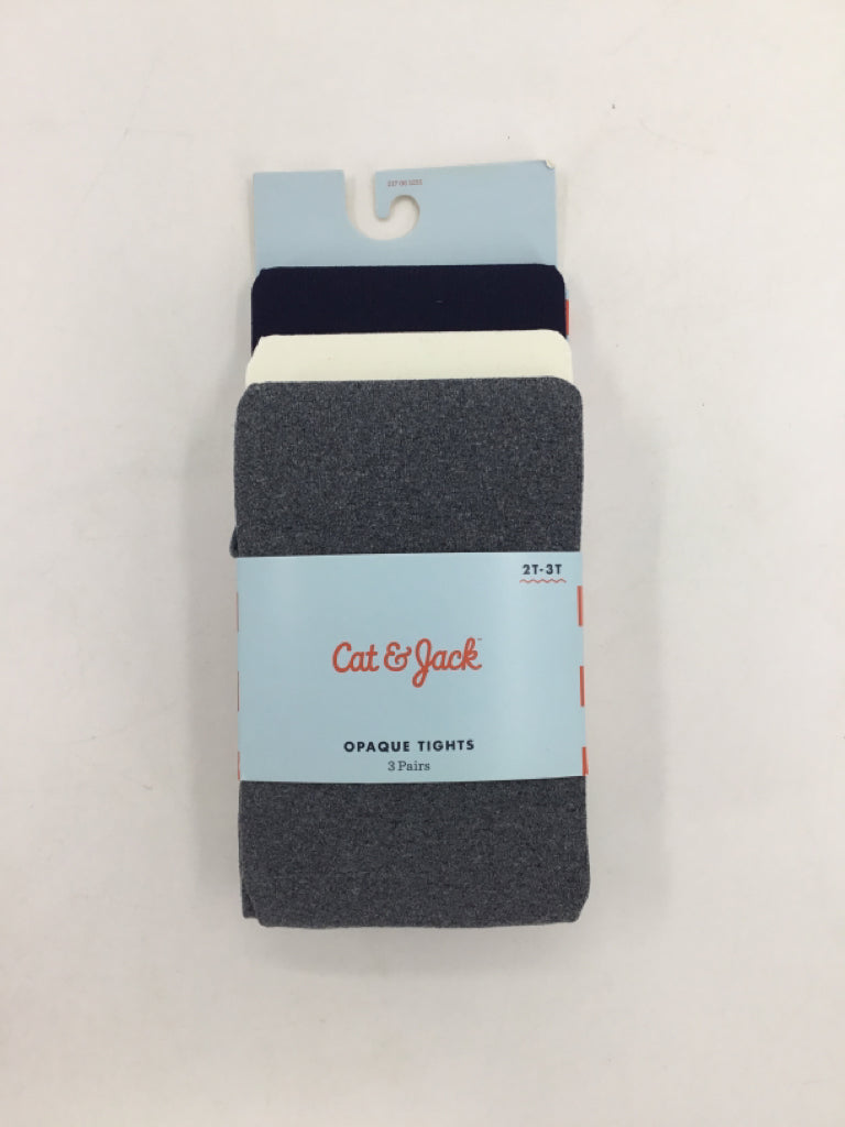 Cat & Jack Child Size 2 Gray Tights - girls