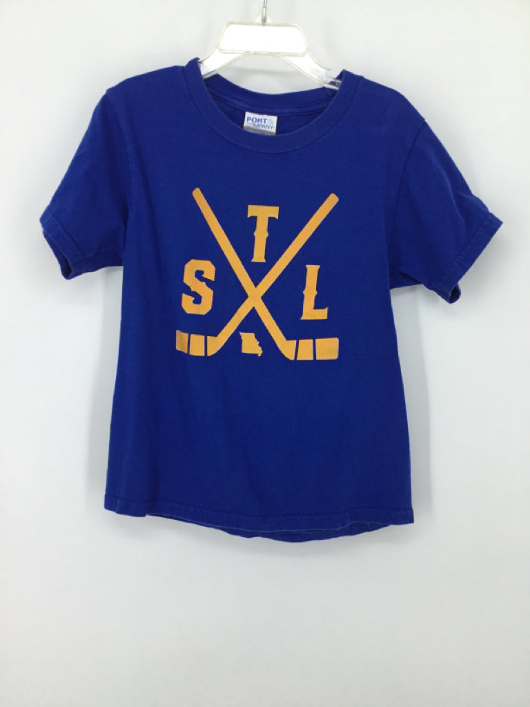 Port Company Child Size 5 Blue screen printed T-shirt - boys