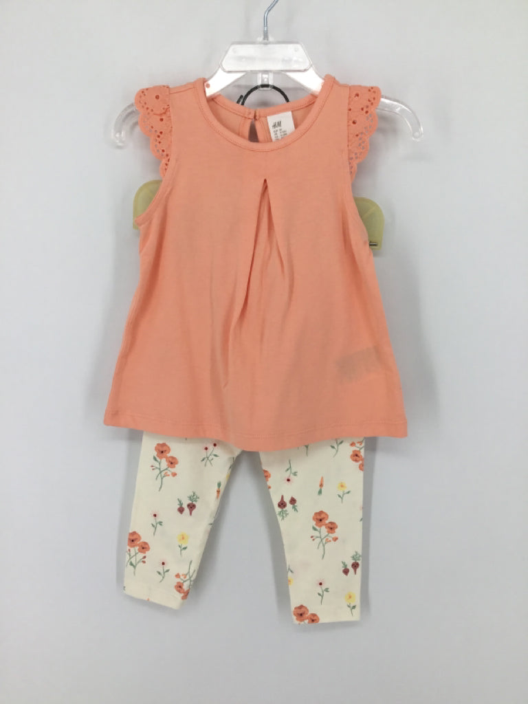 H & M Child Size 9-12 Months Peach Outfit - girls