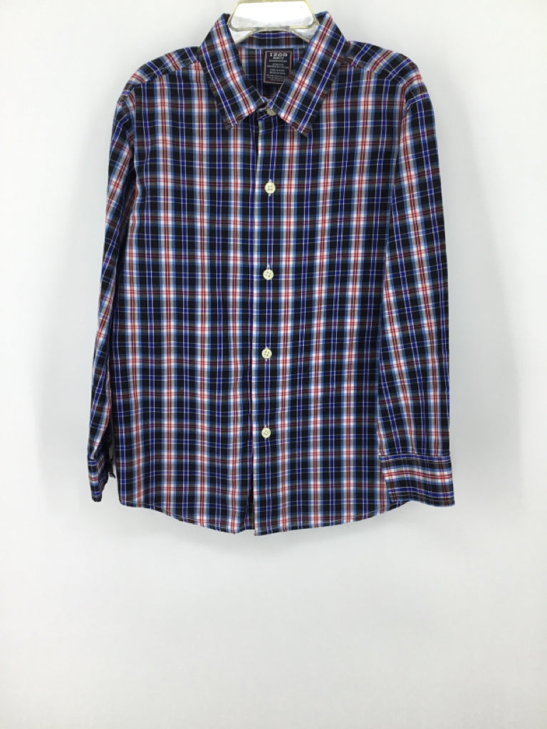 Izod Child Size 6 Navy Plaid Shirt - boys