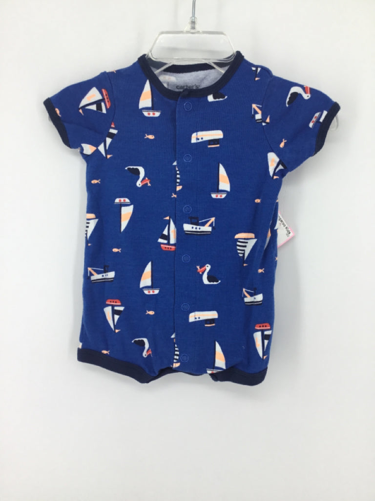 Carter's Child Size 3 Months Blue Print Outfit - boys