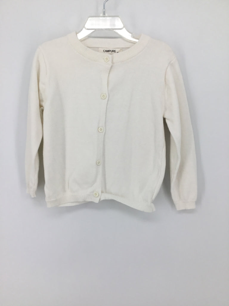 campure Child Size 4 White Sweater - girls