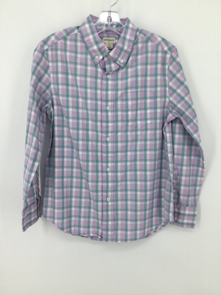 Crewcuts Child Size 10 Purple Plaid Shirt - boys