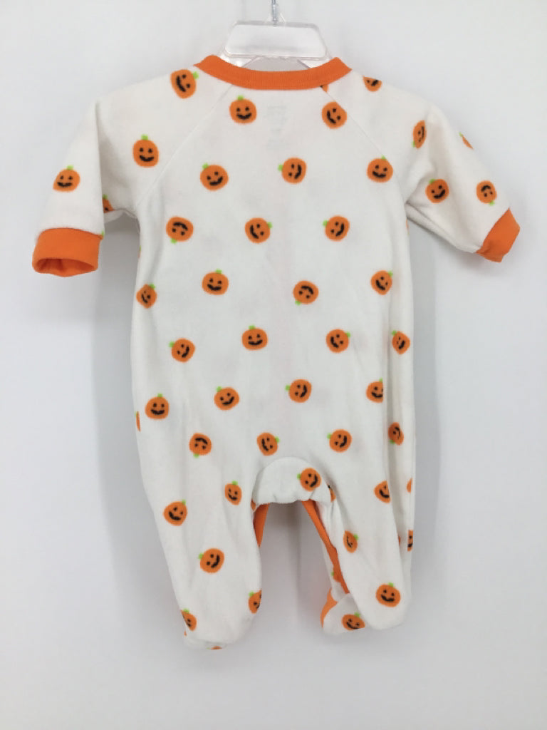 Just One You Made by Carters Child Size 3 Months Orange Halloween Sleeper