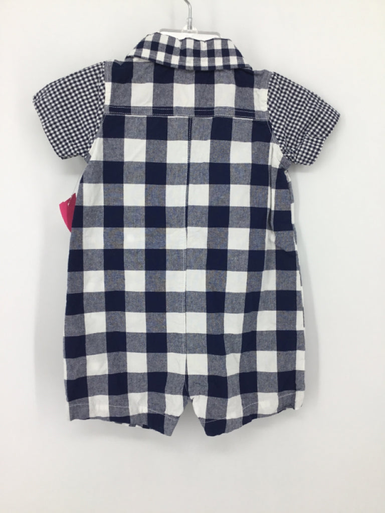 Carter's Child Size 12 Months Navy Gingham Outfit - boys