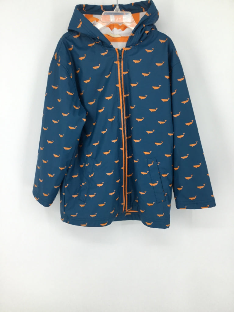 Hatley Child Size 6 Teal Print Raincoat - boys