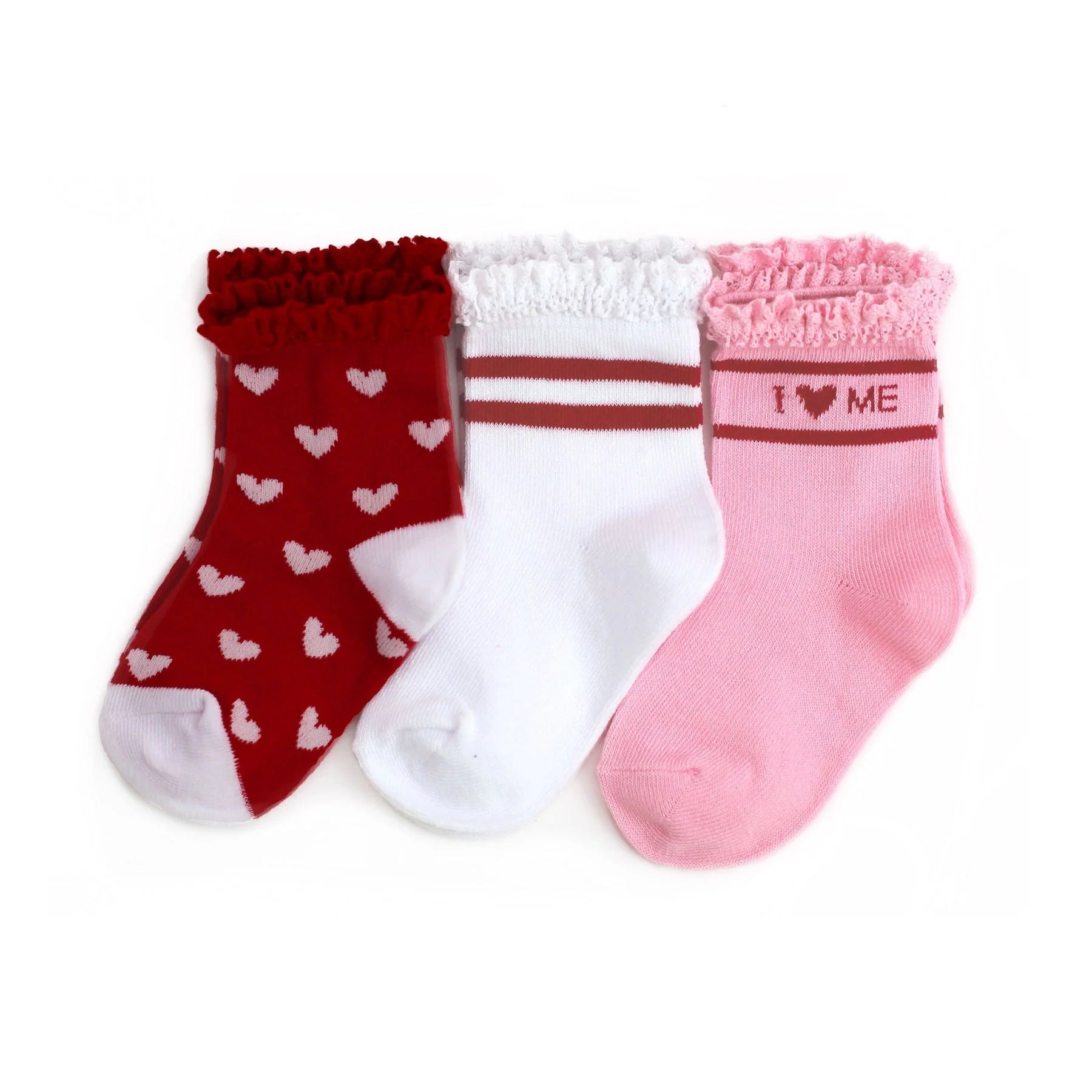 The Little Stocking Co - Lace Midi Socks (3 Pack) - Valentine's