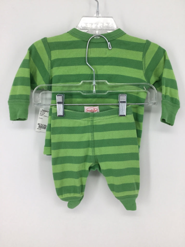 Mudpie Child Size 0-6 Months Green Christmas Pajamas