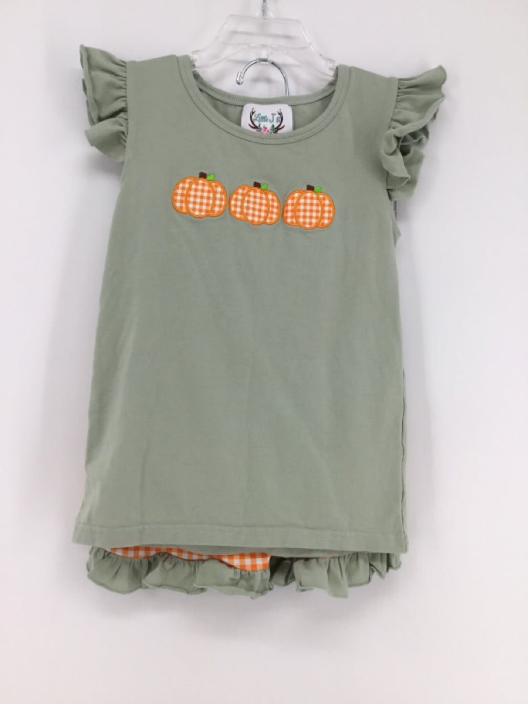 Little J's Smocks Child Size 6 Green Halloween Outfit