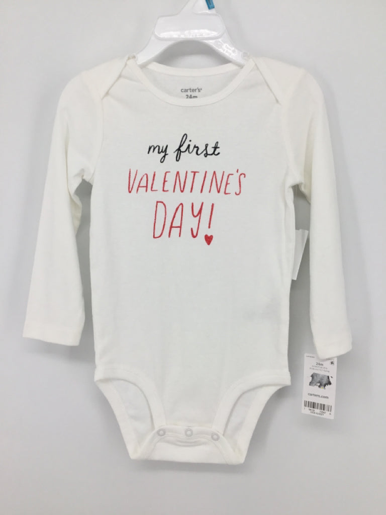 Carter's Child Size 24 Months White Valentine's Day Onesie